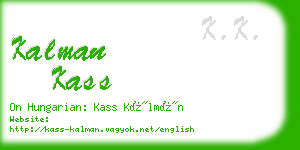 kalman kass business card